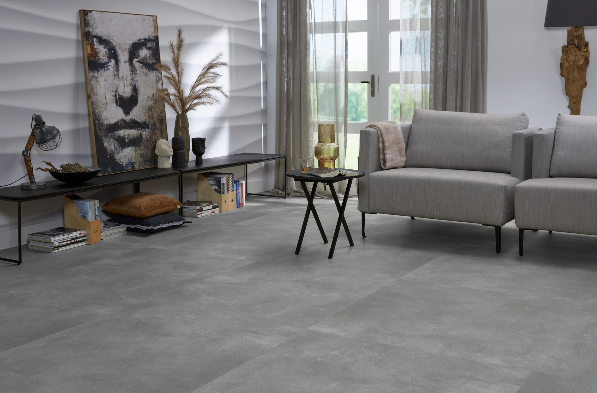 Floorlife Ealing XL Grey 7212 Tile Dryback PVC