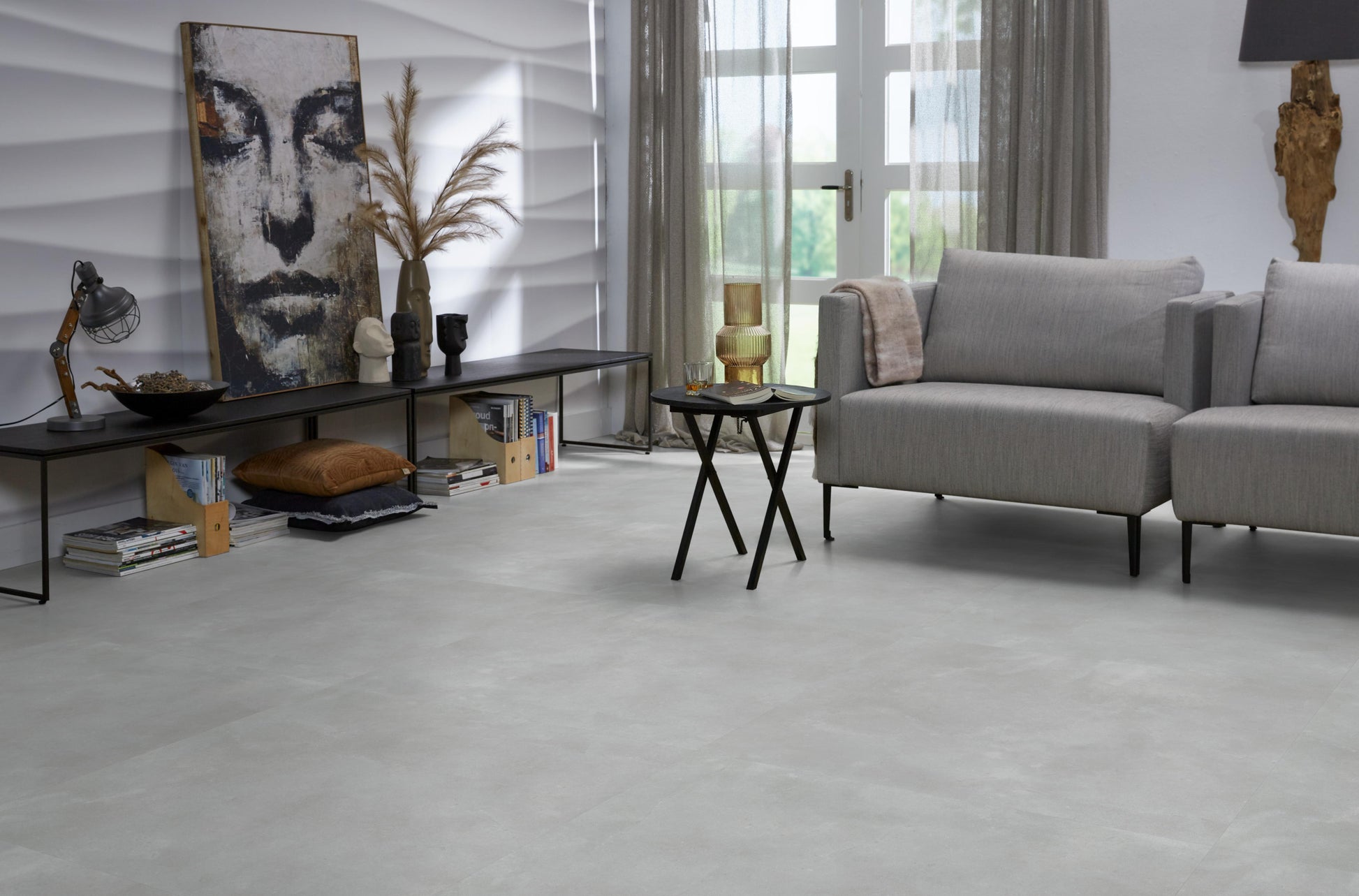 Floorlife Ealing XL Gris clair 7213 Carrelage à sec PVC