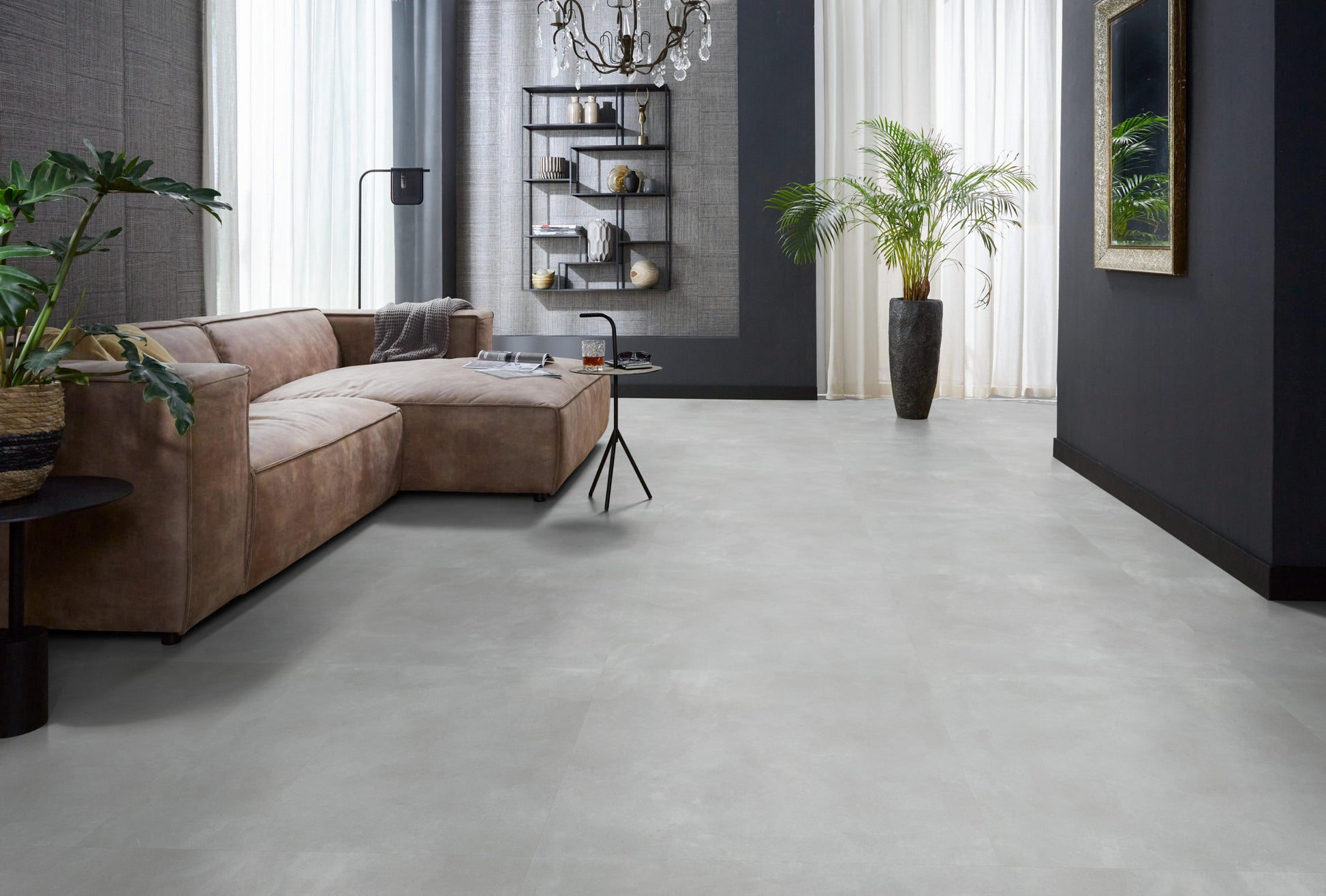 Floorlife Ealing XL Gris clair 7213 Carrelage à sec PVC