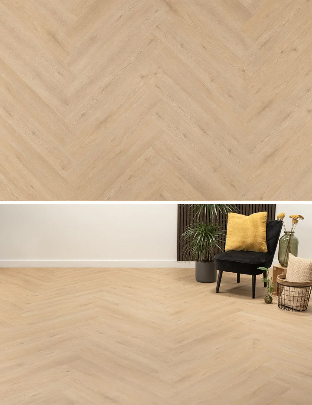 Floer Walvisgraat Plak PVC Gaia Grijsbeige FLR-3527 MEGAMAT