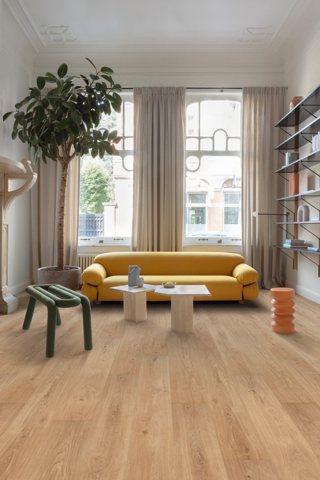 Floorify Lange Plank Cognac FG019 Plak PVC - Solza.nl