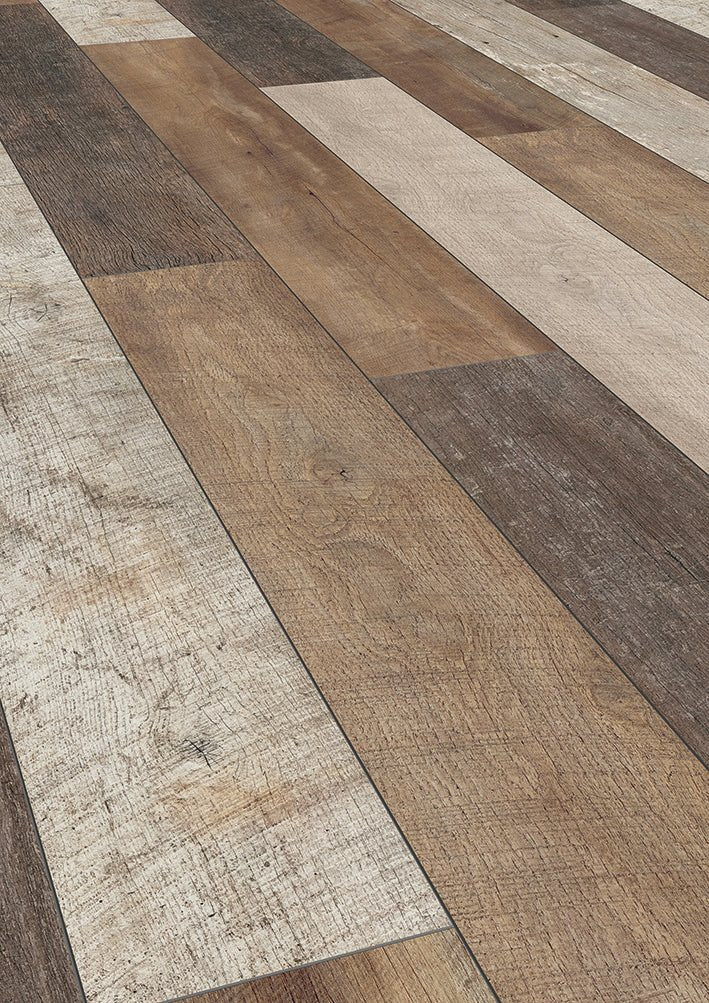 Floer Scrapwood stratifié planches usées foncé Fastclick - Solza