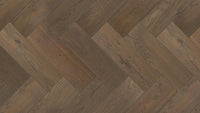 Parquet à chevrons Chêne rustique Multiplank Double Smoked &amp; Grey Oiled - Solza