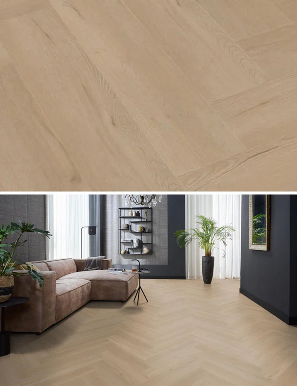 Floorlife Visgraat Click PVC YUP Leyton Herringbone Beige 2824 SRC - Solza.nl