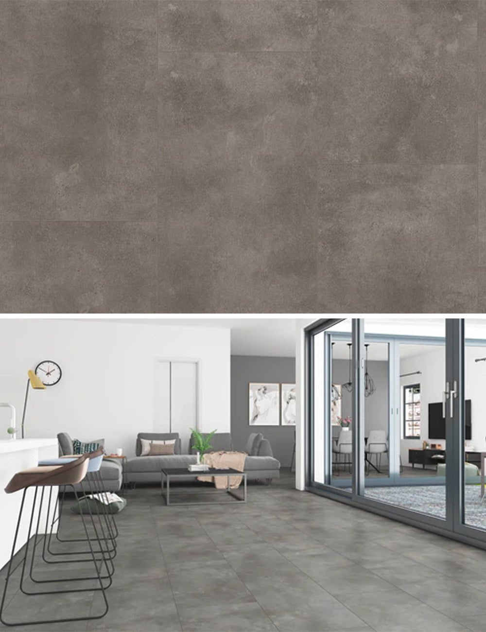 Gelasta Grande Rigid Click Tile 5502 Concrete Grey - Solza.fr