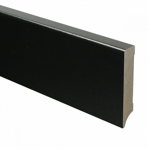 Plinthe haute moderne en MDF noire 90x18mm prépeinte RAL 9005 - Solza