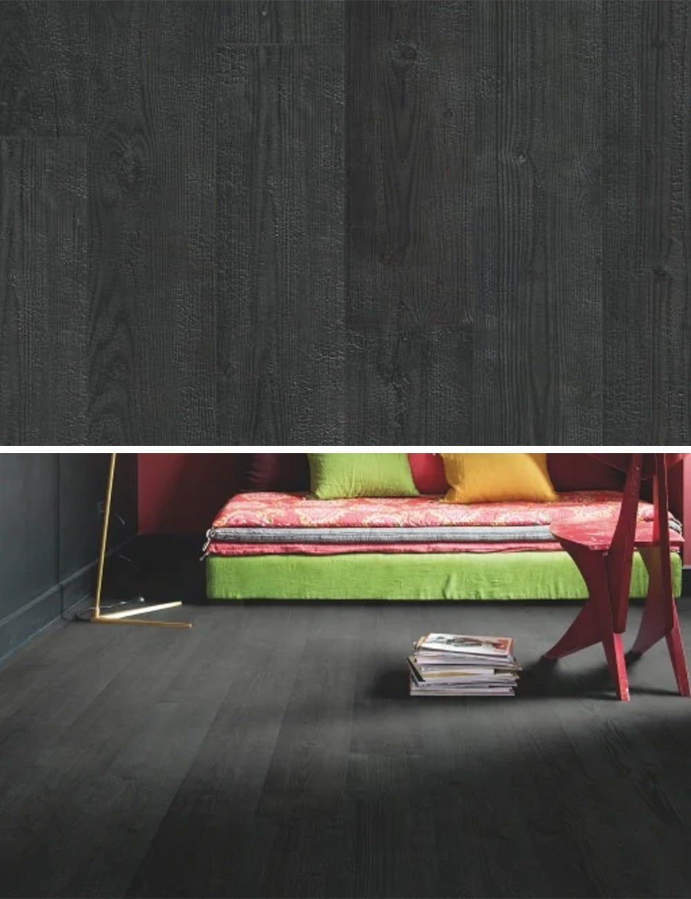 Quick-Step Impressive Ultra IMU1862 - Gebrande planken - Zwart laminaat Shou Sugi Ban - Solza.nl