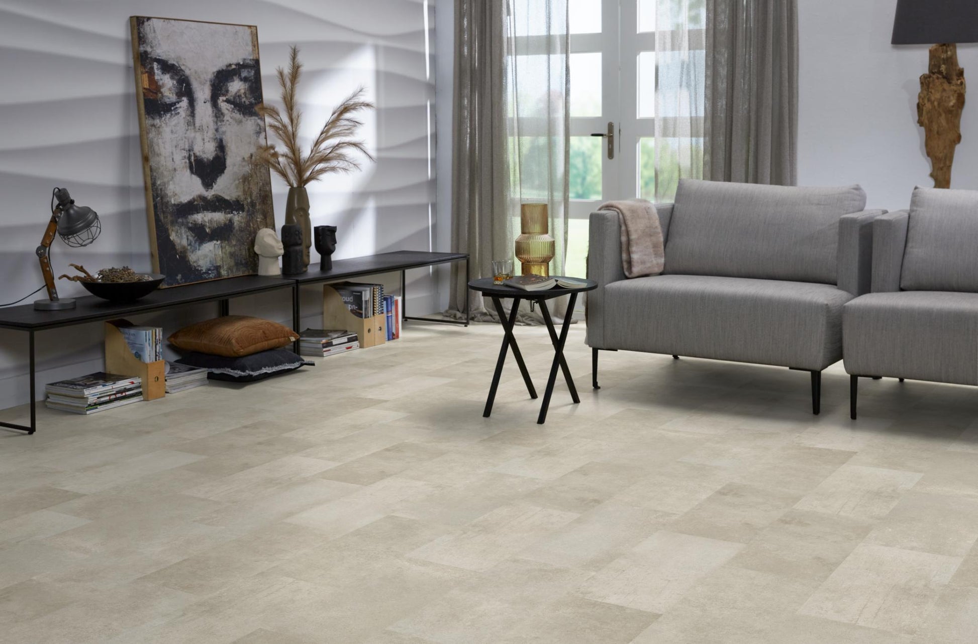 Floorlife Laminaat Vloertegel Madison Square Aqua Grijsbruin - Tegel 60.4 x 28 cm - 5022640619