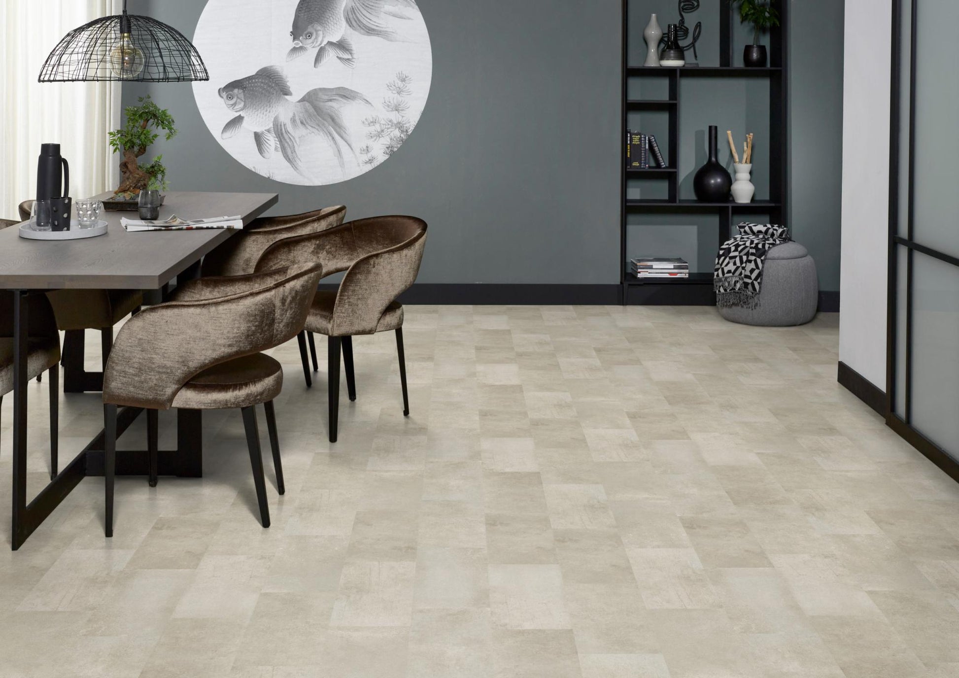Floorlife Laminaat Vloertegel Madison Square Aqua Grijsbruin - Tegel 60.4 x 28 cm - 5022640619