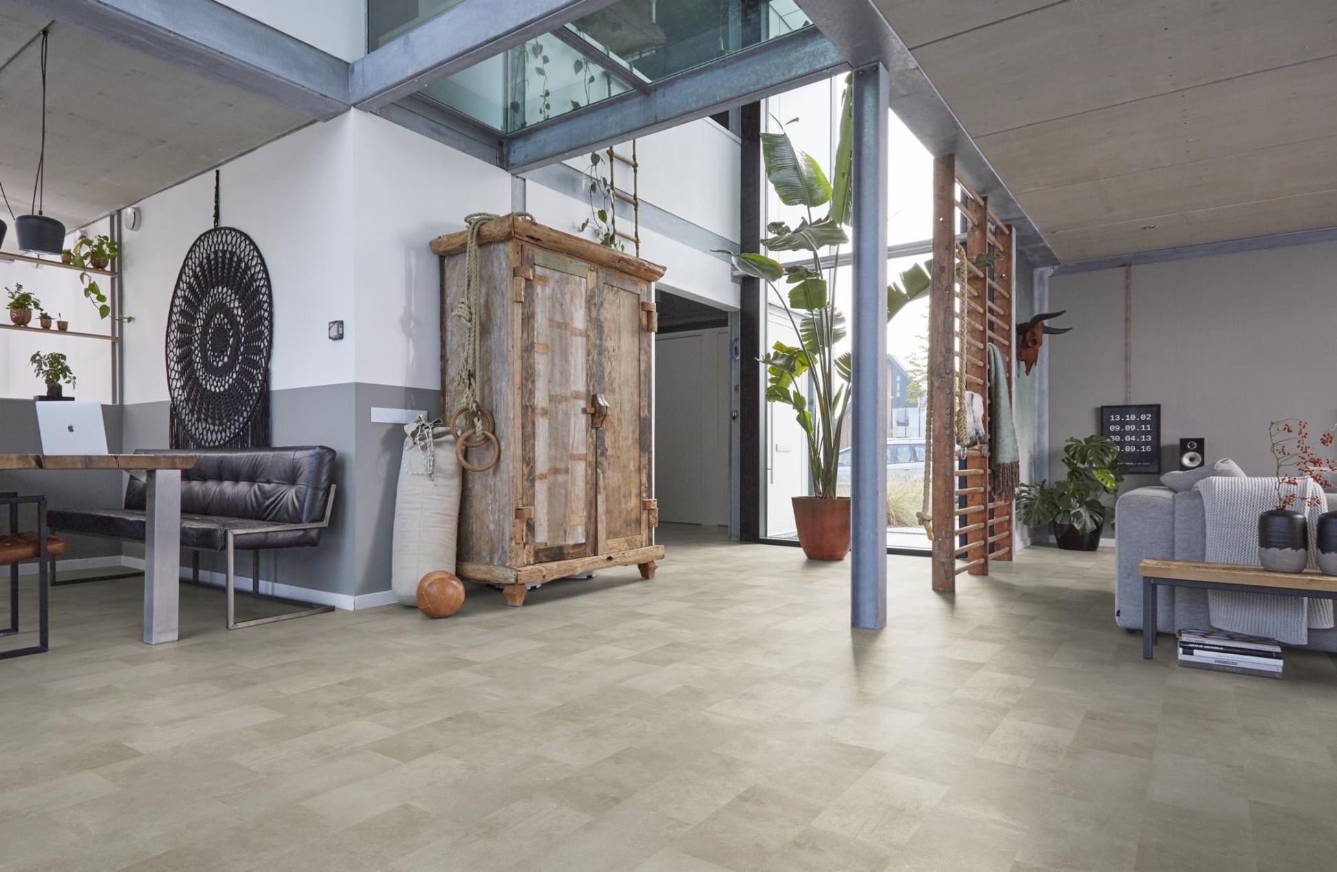 Floorlife Laminaat Vloertegel Madison Square Aqua Grijsbruin - Tegel 60.4 x 28 cm - 5022640619