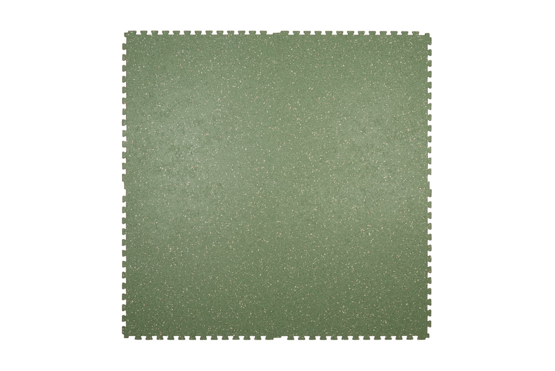 Floer STERC Mos Groen industriële click PVC tegel FLR-7207, bovenaanzicht vier tegels