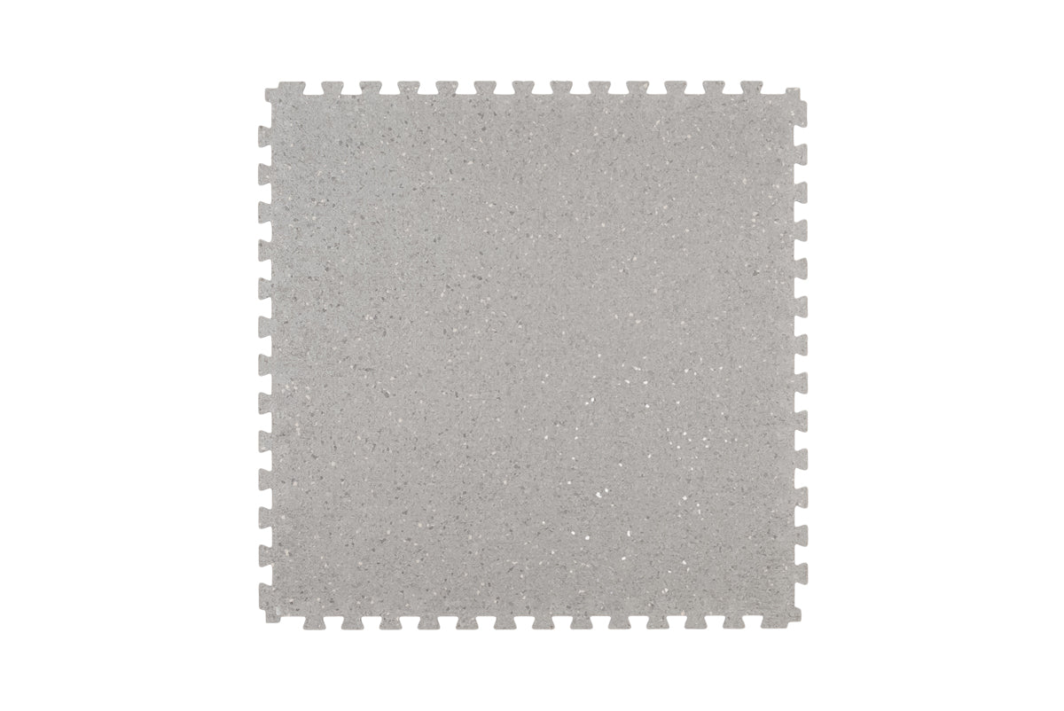 Floer STERC Zilver Mist industriële click PVC tegel FLR-7201, bovenaanzicht tegel