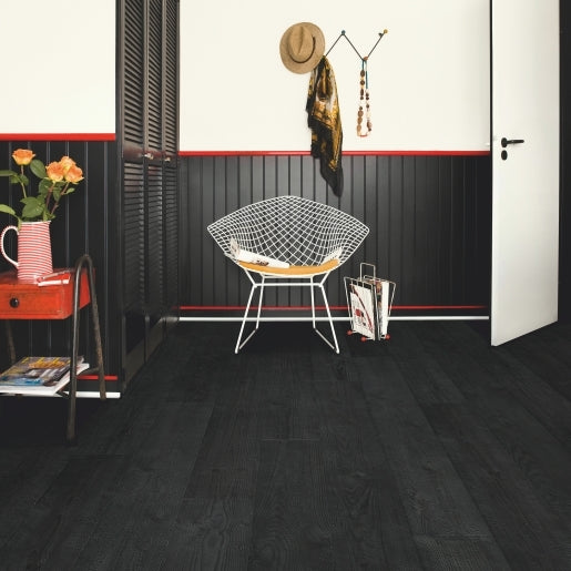 Quick-Step Impressive IM1862 - Gebrande planken - Zwart laminaat Shou Sugi Ban