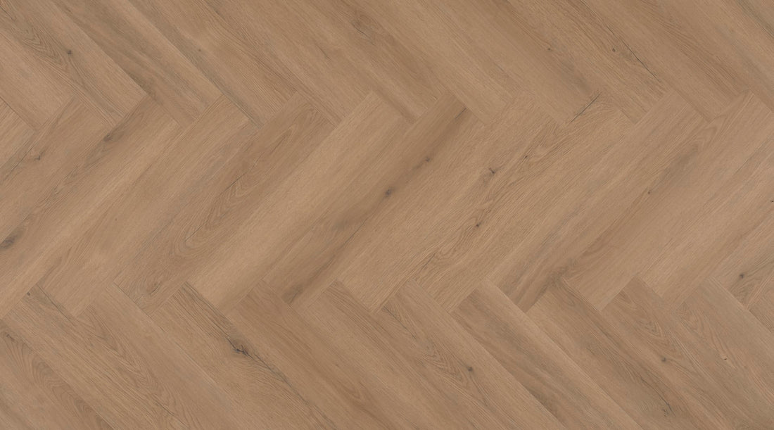 ParquetVinyl Mantaro Pecan - Visgraat Plak PVC - 146 x 730 mm - MAN-HB-DB-5619