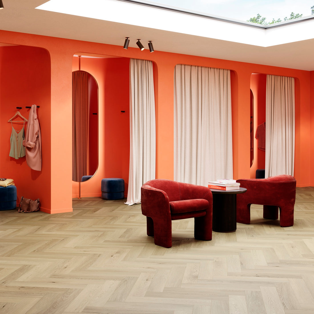 ParquetVinyl Nakuru Hippo - Visgraat Click PVC - 123 x 615 mm - 10 dB - NAK-HB-848-IB