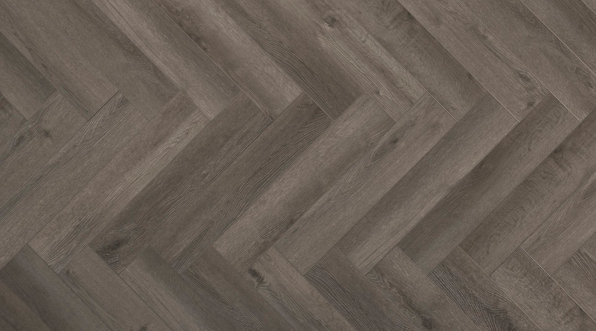 ParquetVinyl Yukon Smoked Grey - Visgraat Click PVC - 123 x 615 mm - YUK-HB-2630-IB