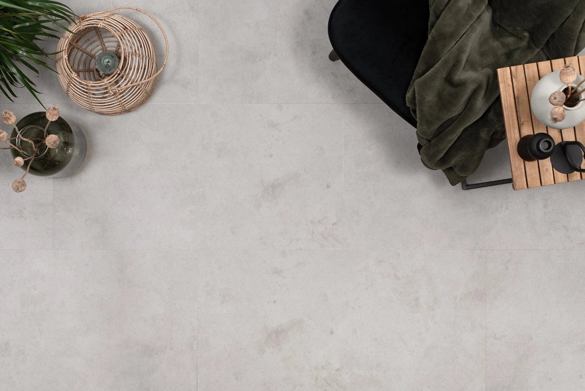 Floer Betonlook Lichtgrijs Tegel PVC MEGAMAT FLR - 3613 - Solza.nl