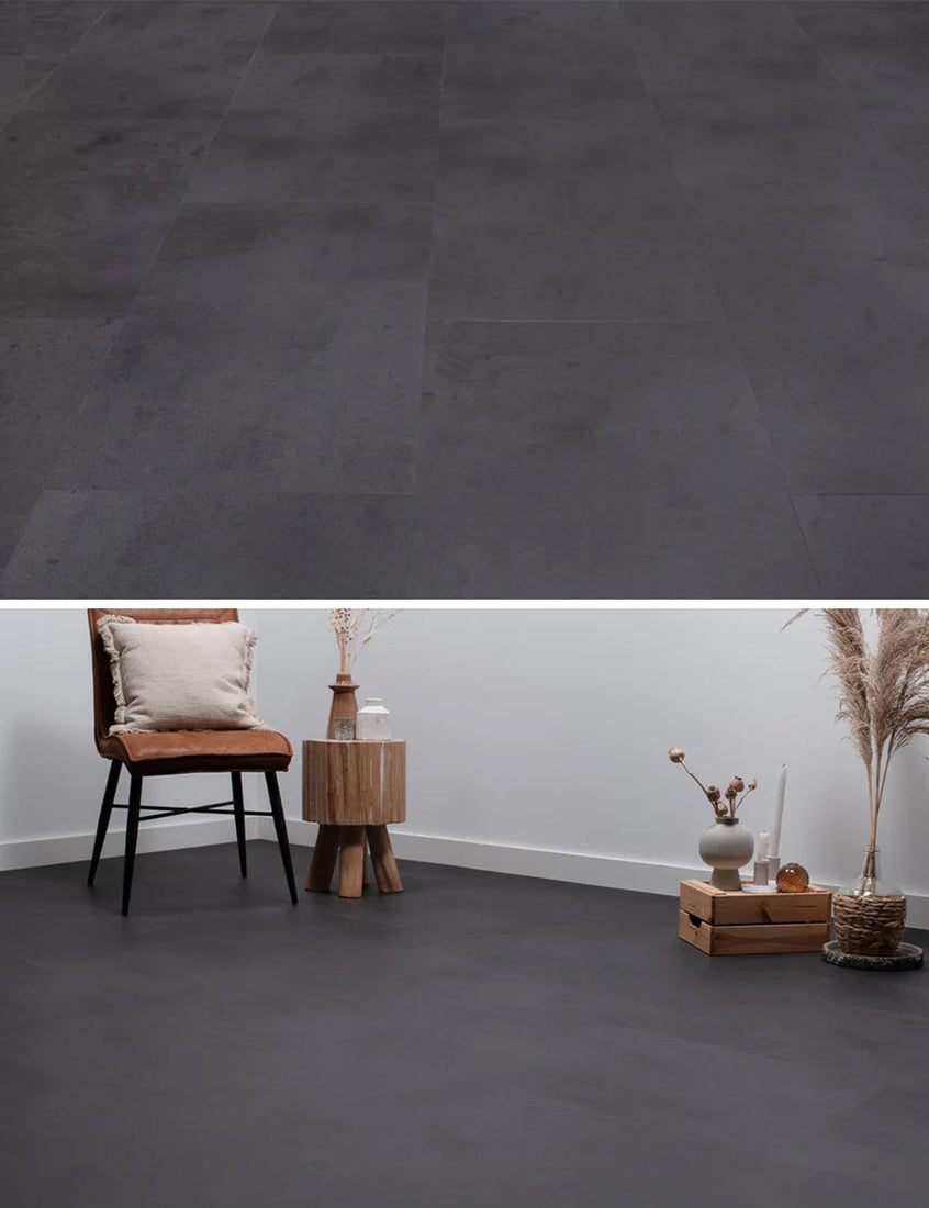 Floer Betonlook Zwart Tegel Click PVC FLR - 3802 - Solza.nl