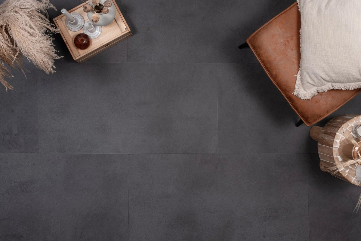 Floer Betonlook Zwart Tegel PVC MEGAMAT FLR - 3610 - Solza.nl