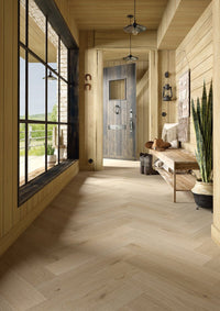 Floer Crèmewit Eiken Hybride Laminaat Visgraat FLR - 1620 - Solza.nl