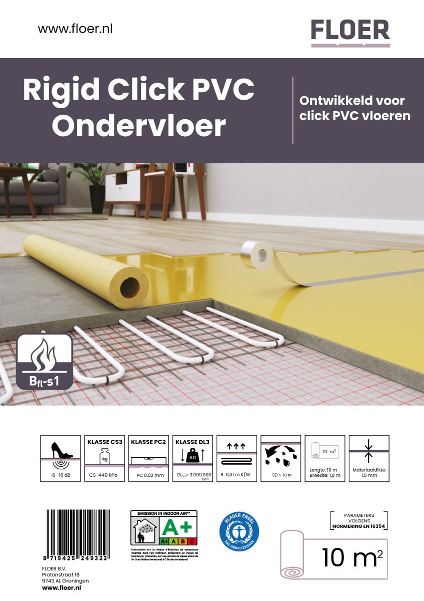 Floer Rigid Click PVC Ondervloer Druksterk voor Rigid Click PVC (10m2) - Solza.nl