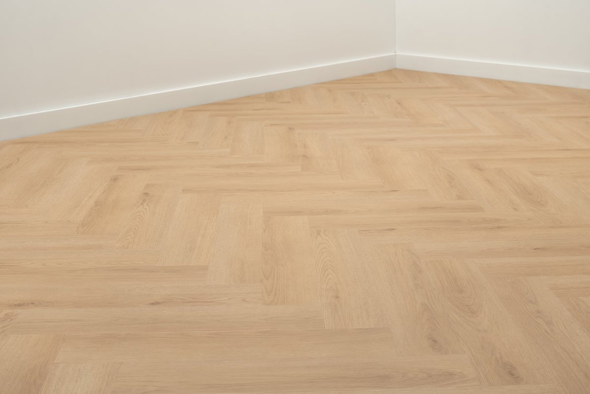 Floer Herringbone PVC Natural Oak FLR-3513 MEGAMAT - Bryde Brown Herringbone