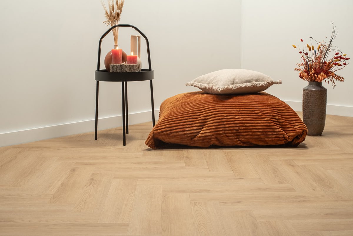 Floer Herringbone PVC Natural Oak FLR-3513 MEGAMAT - Bryde Brown Herringbone