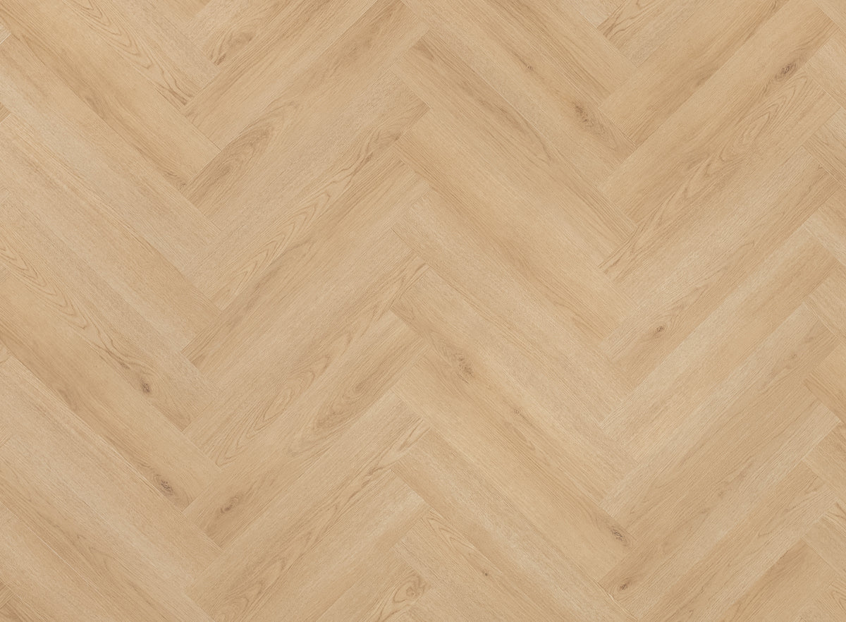 Floer Herringbone PVC Natural Oak FLR-3513 MEGAMAT - Bryde Brown Herringbone
