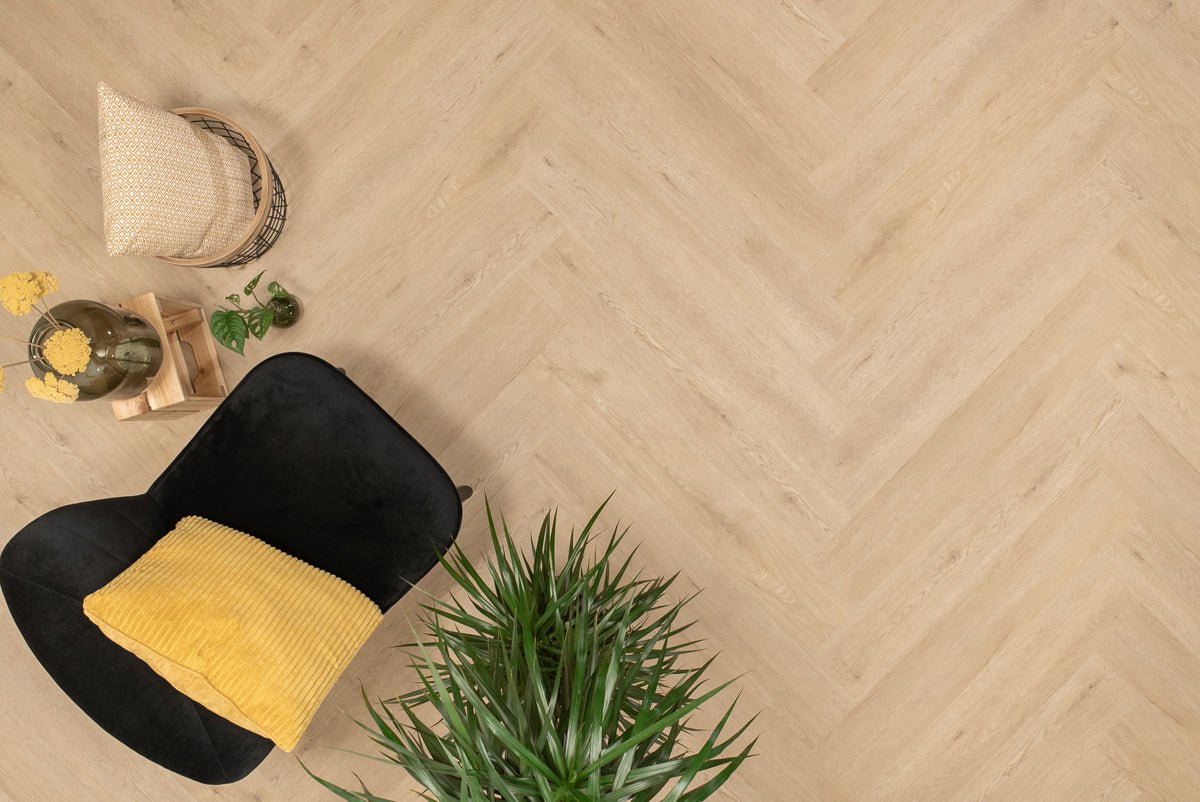 Floer Walvisgraat Click PVC Gaia Grijsbeige FLR-3915 - MEGAMAT