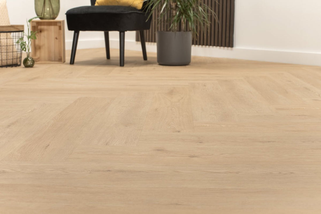 Floer Walvisgraat Click PVC Gaia Grijsbeige FLR-3915 - MEGAMAT