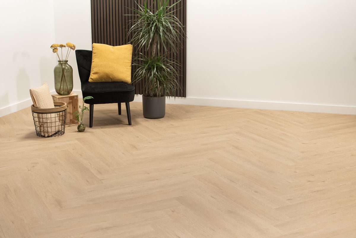 Floer Walvisgraat Click PVC Gaia Grijsbeige FLR-3915 - MEGAMAT