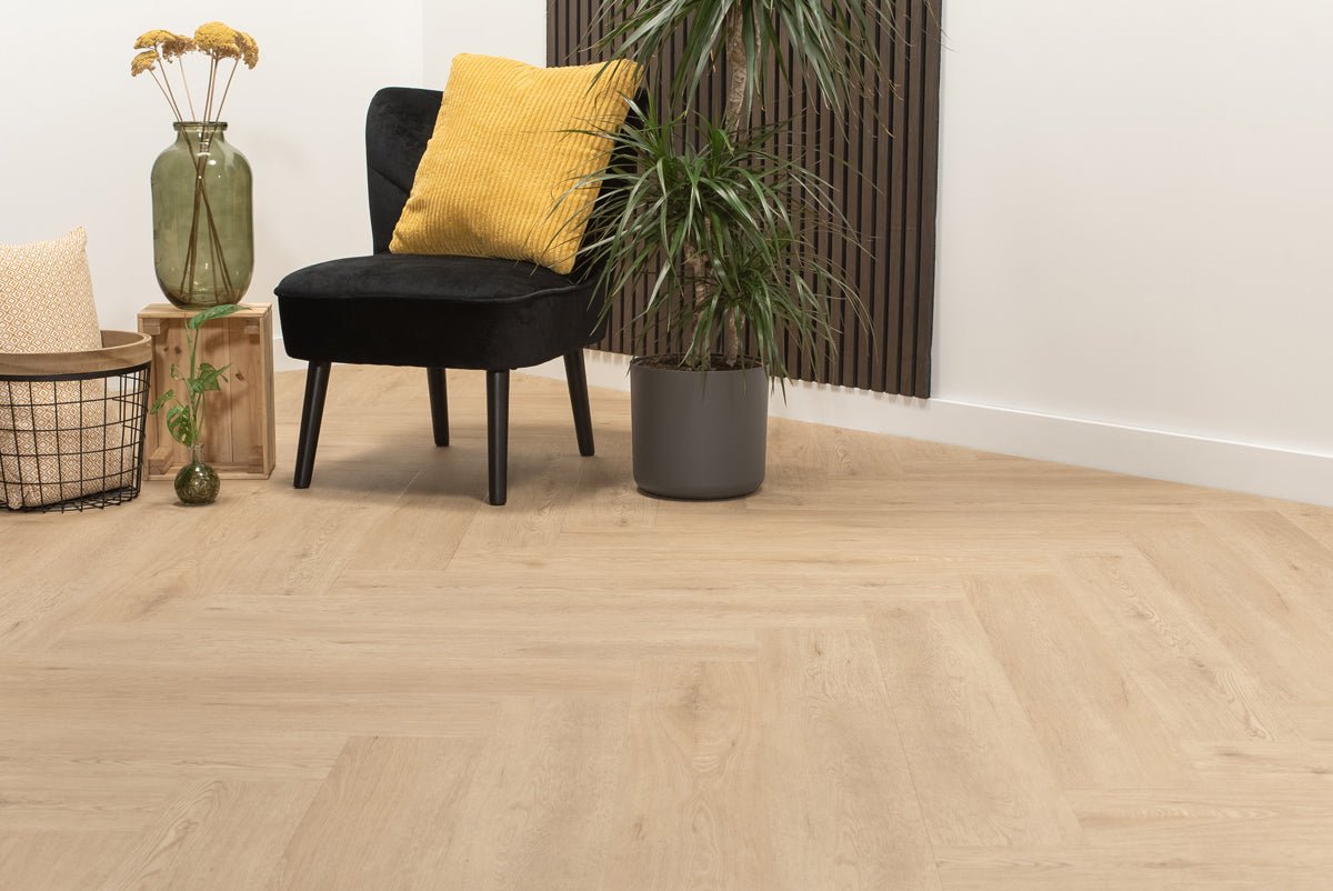 Floer Walvisgraat Click PVC Gaia Grijsbeige FLR-3915 - MEGAMAT