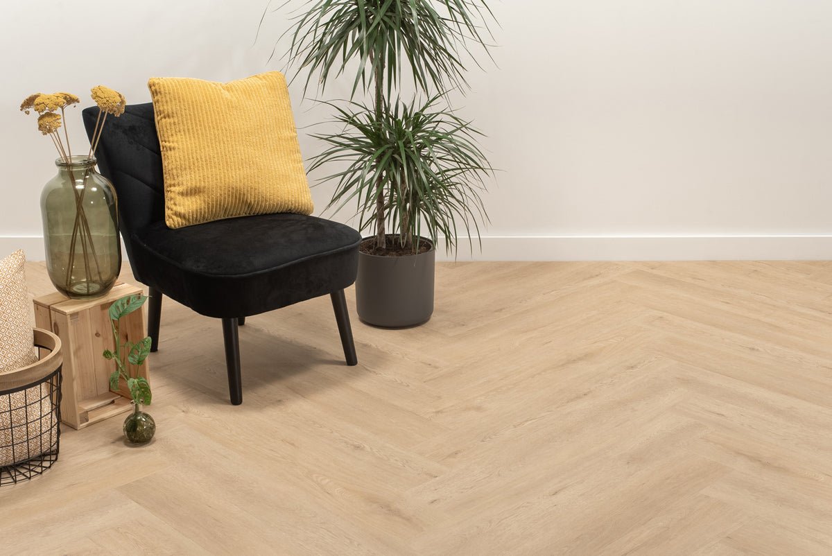 Floer Walvisgraat Click PVC Gaia Grijsbeige FLR-3915 - MEGAMAT