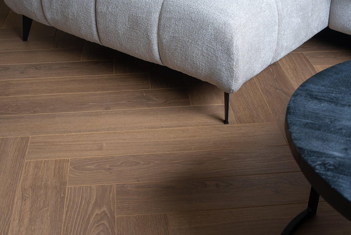 Floer Humpback Brown Hybrid Laminate Herringbone FLR-1613