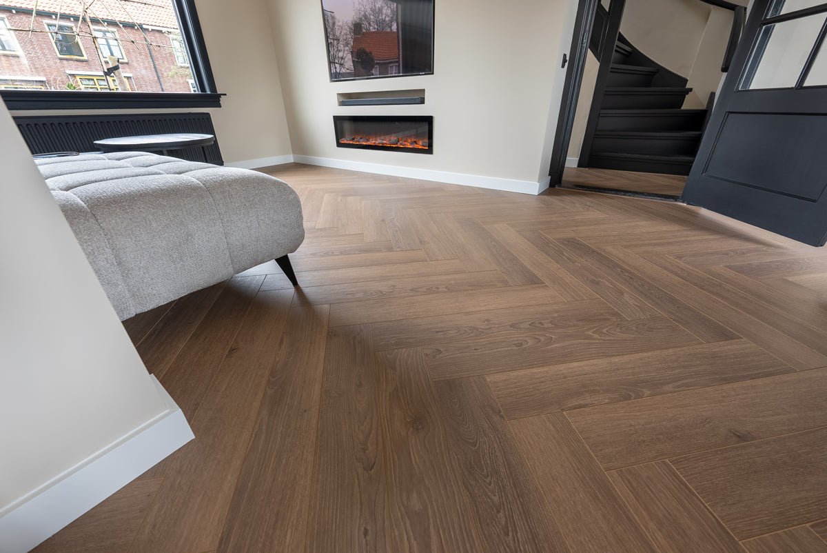 Floer Humpback Brown Hybrid Laminate Herringbone FLR-1613