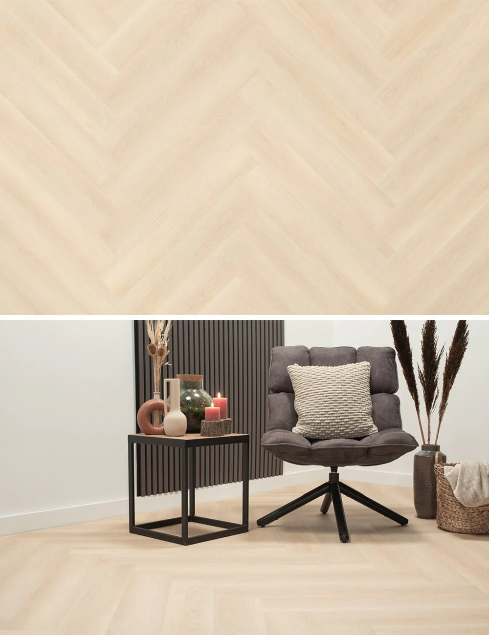 Floer Walvisgraat Plak PVC Balein Beige 2.0 FLR-3521 MEGAMAT - Noestvrij en extra licht
