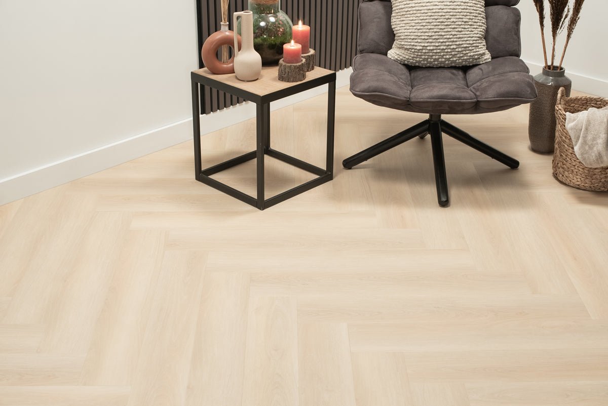 Floer Walvisgraat Plak PVC Balein Beige 2.0 FLR-3521 MEGAMAT - Noestvrij en extra licht