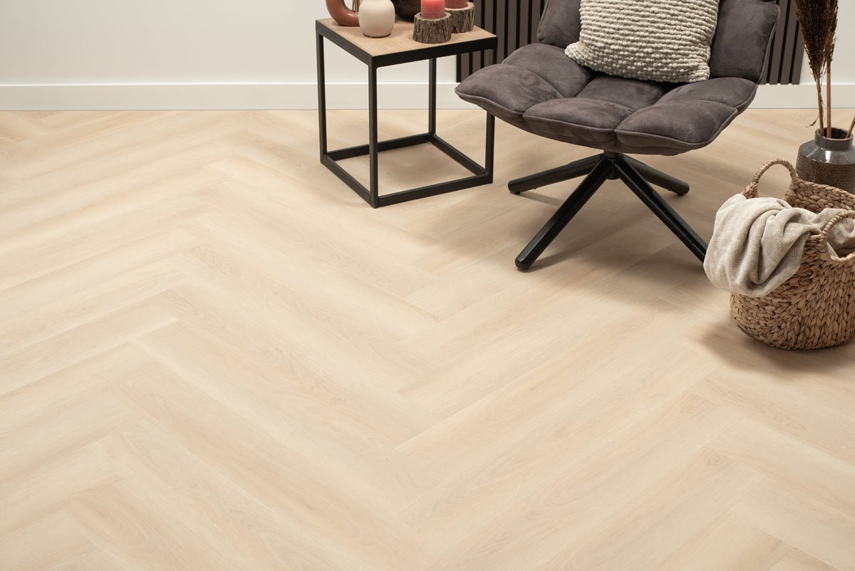 Floer Walvisgraat Plak PVC Balein Beige 2.0 FLR-3521 MEGAMAT - Noestvrij en extra licht