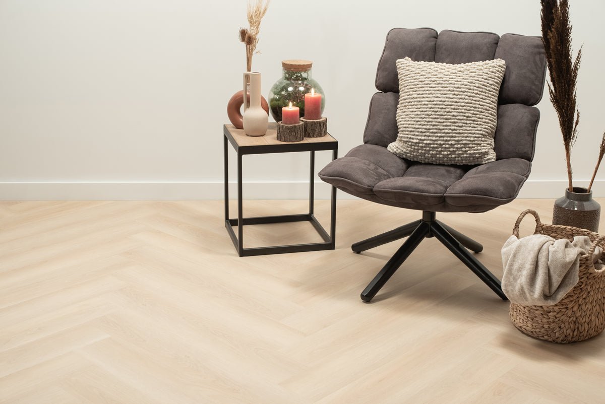 Floer Walvisgraat Plak PVC Balein Beige 2.0 FLR-3521 MEGAMAT - Noestvrij en extra licht