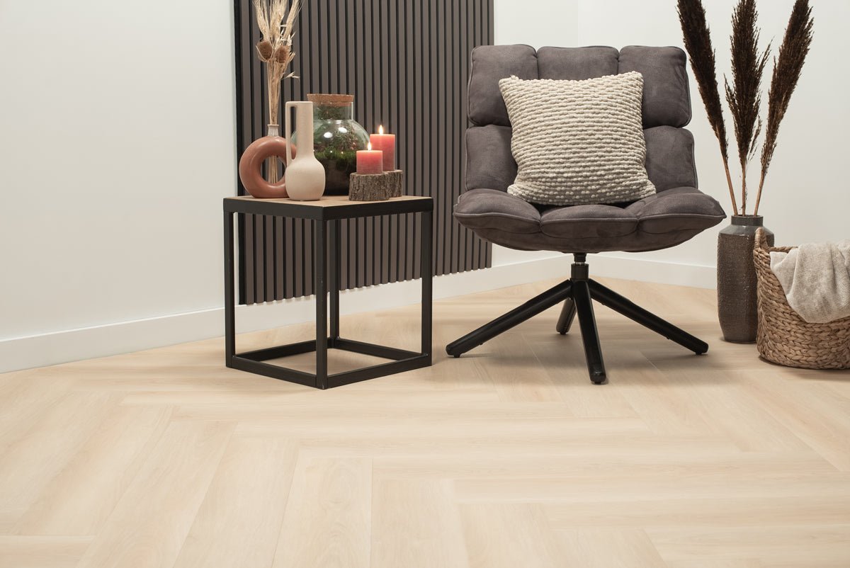 Floer Walvisgraat Plak PVC Balein Beige 2.0 FLR-3521 MEGAMAT - Noestvrij en extra licht