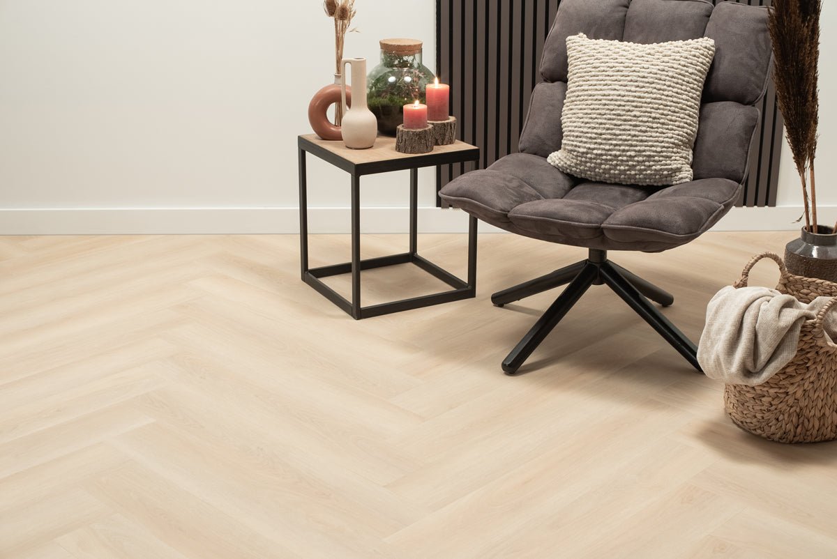 Floer Walvisgraat Plak PVC Balein Beige 2.0 FLR-3521 MEGAMAT - Noestvrij en extra licht