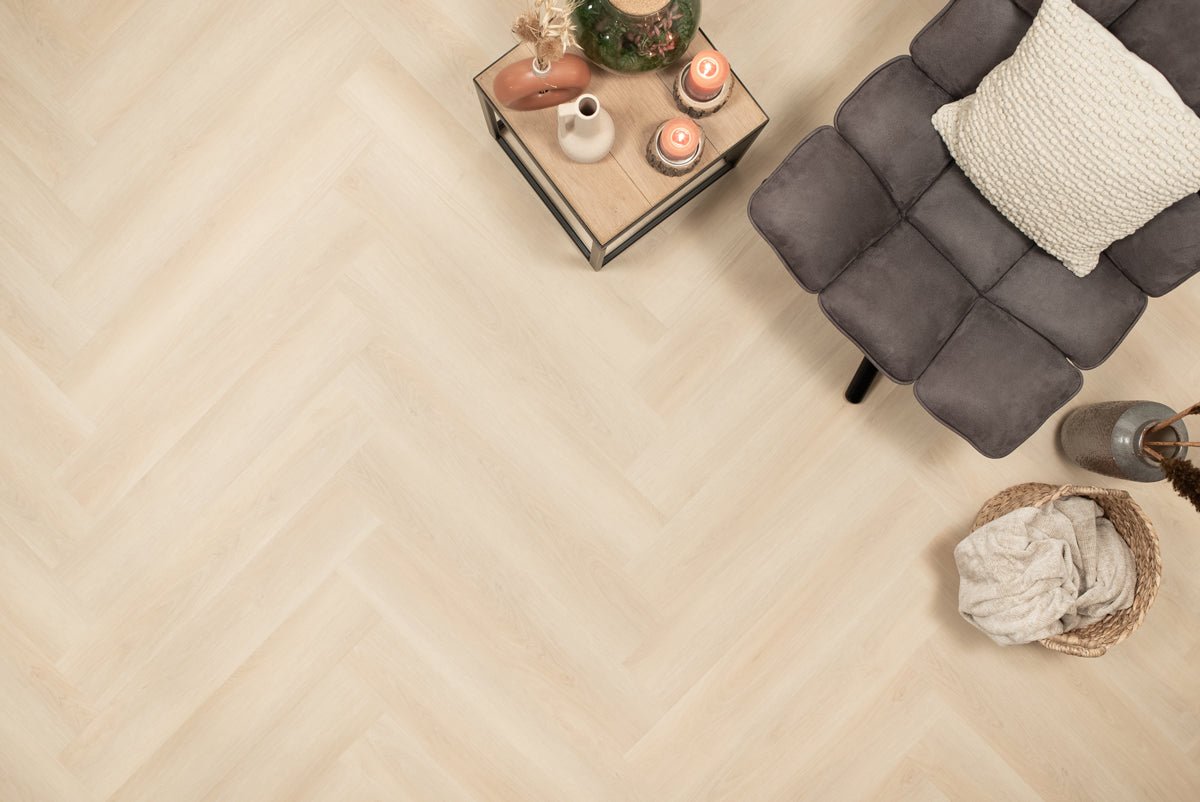 Floer Walvisgraat Plak PVC Balein Beige 2.0 FLR-3521 MEGAMAT - Noestvrij en extra licht