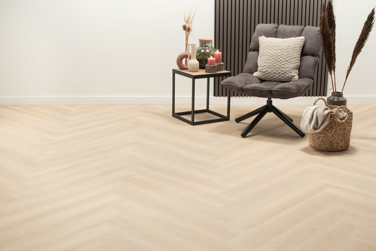 Floer Walvisgraat Plak PVC Balein Beige 2.0 FLR-3521 MEGAMAT - Noestvrij en extra licht