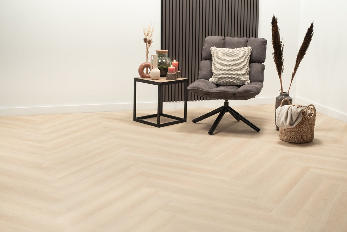 Floer Walvisgraat Plak PVC Balein Beige 2.0 FLR-3521 MEGAMAT - Noestvrij en extra licht