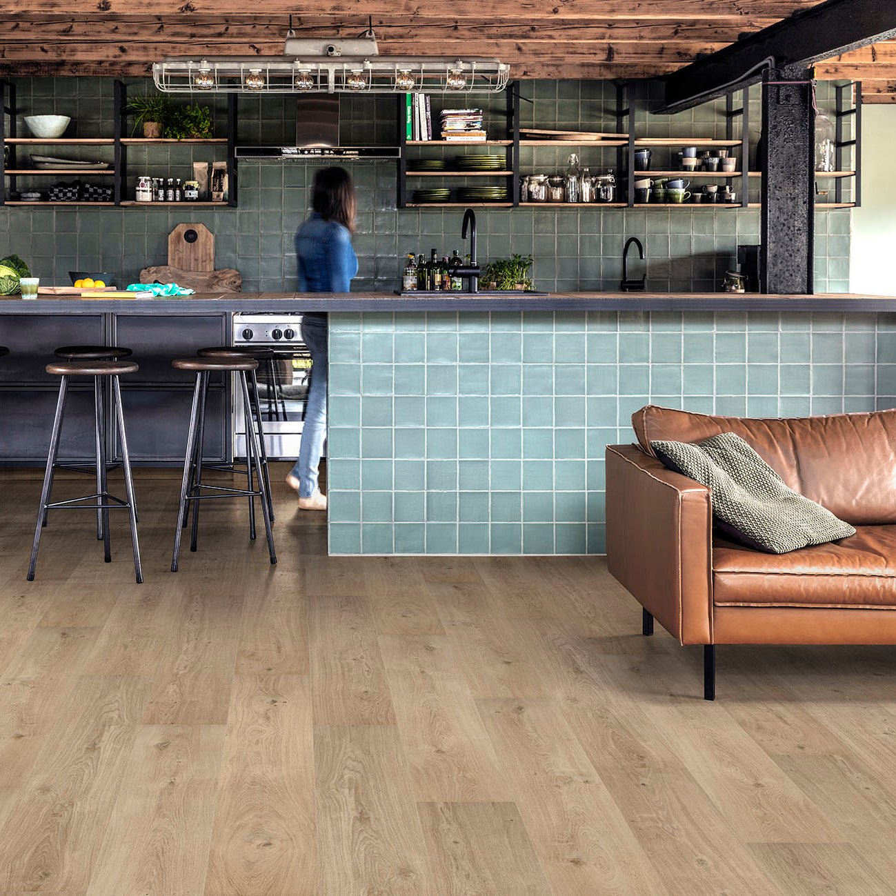 Floorify Lange Plank Champagne FG017 Plak PVC - Solza.nl