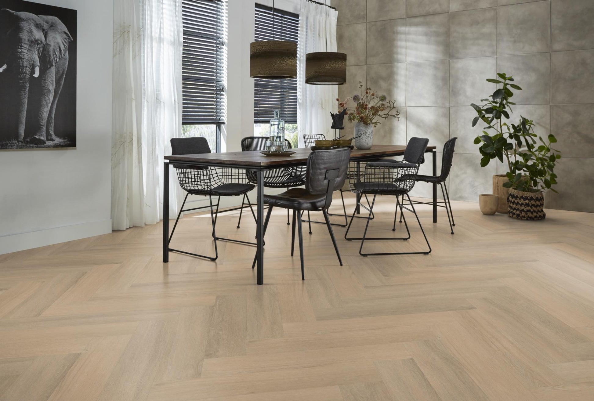 Floorlife YUP Sutton Herringbone Dryback Warm Beige 1504 Dryback PVC - Solza.nl