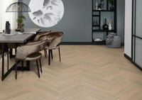 Floorlife YUP Sutton Herringbone Dryback Warm Beige 1504 Dryback PVC - Solza.nl
