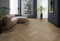 Floorlife YUP Sutton Light Brown Herringbone Dryback PVC - 9030150619 - Solza.nl