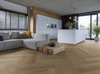 Floorlife YUP Sutton Light Brown Herringbone Dryback PVC - 9030150619 - Solza.nl