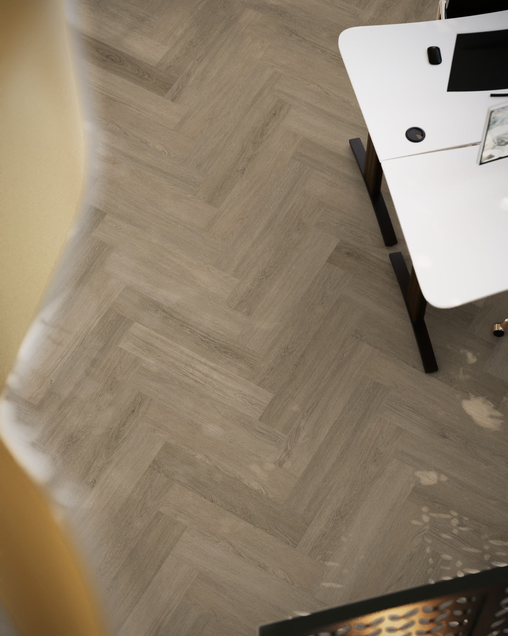 Floorlife YUP Sutton Smoky Herringbone Dryback PVC - 9030150519 - Solza.nl